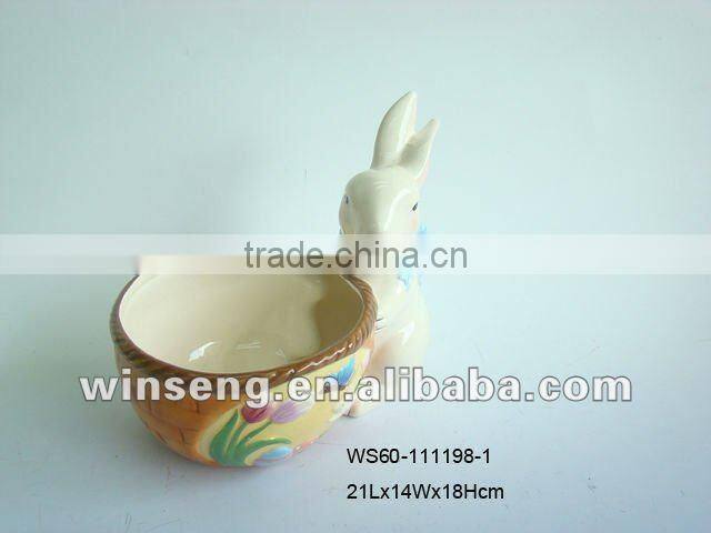 Lovely white Easter rabbit ceramic ashtray