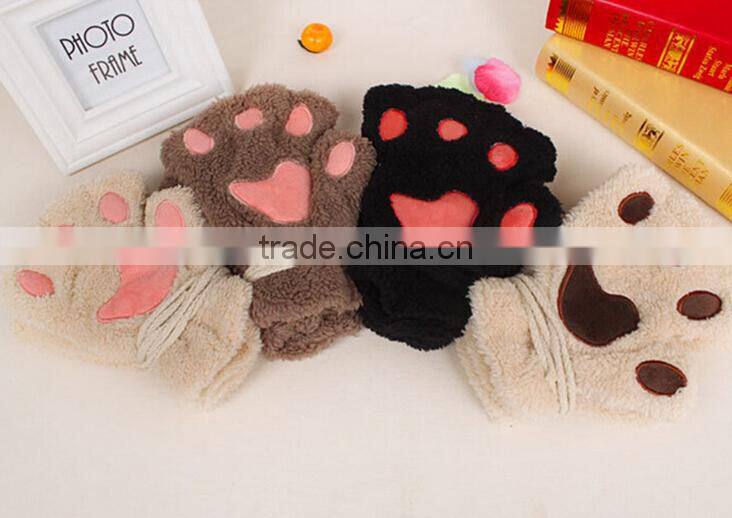 Lovely And Soft Warm Plush Animal Gloves With Various Designs