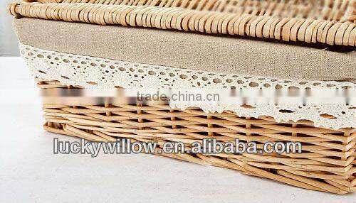 handmade wicker storage baskets with Lid