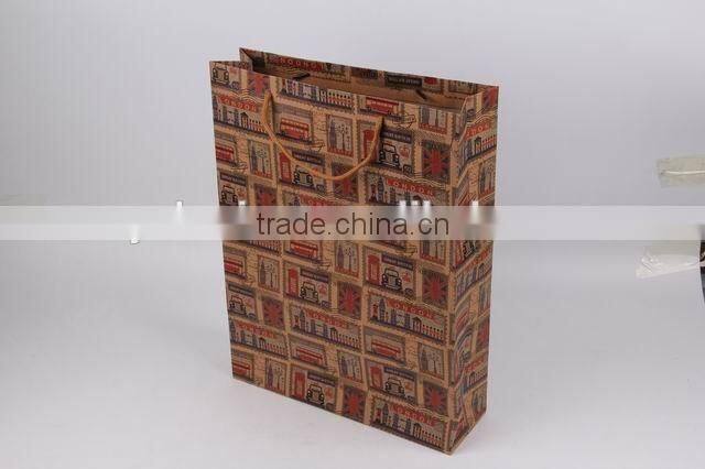 Printed Foldable Gift Bag / Retro Look Shopping Paper Bag
