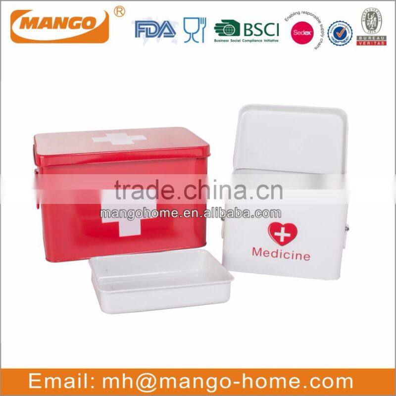 First Aid Medicine Metal Storage Box