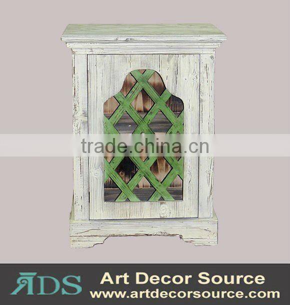 antique wood carved cabinet, white & green series