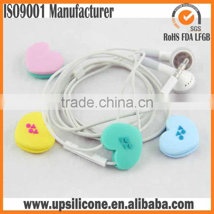 Silicone Bobbin Winder Wrap Organizers for Earphone/Earbuds Cord silicone cord winder