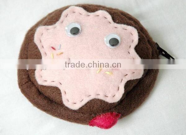 China supplier wholesale polyester custom dollars case money sleeve cotton fabric artwork coin purse with smile face for childre