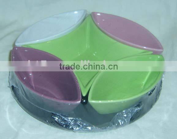 Set of 6 colorful ceramic snack plate,snack tray