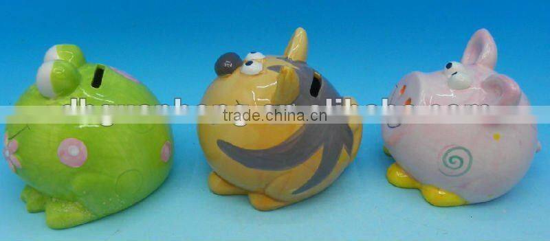 2012 new product ceramic money bank in frog shape