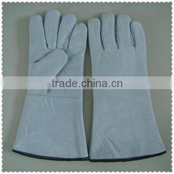 Grey Reinforced Palm Cow Split Leather Welding Gloves JRW41