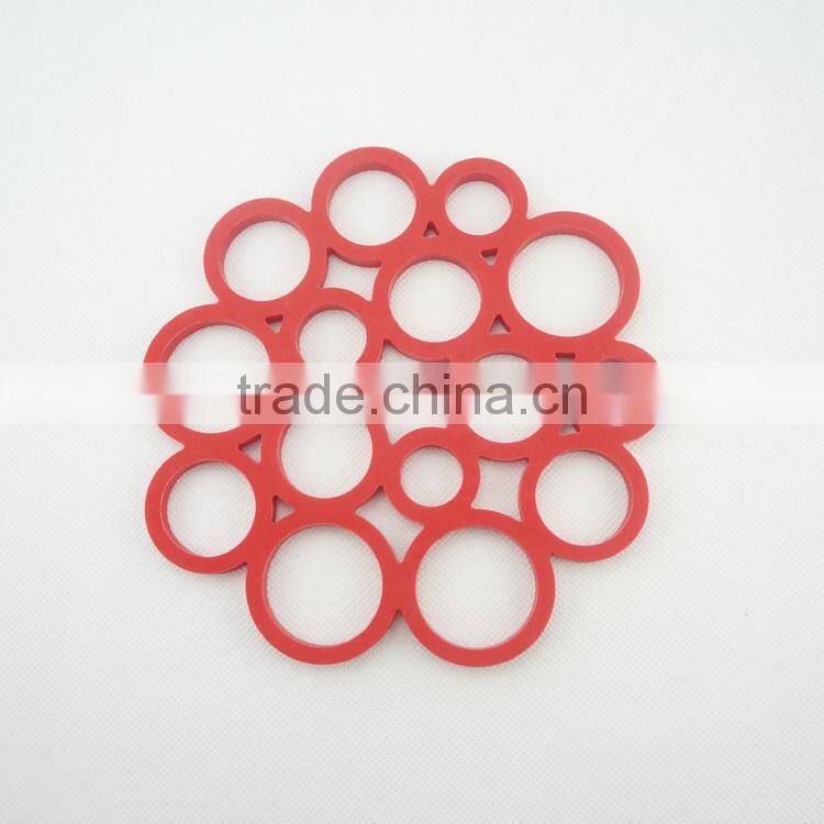 FDA food grade round circle flower shaped silicone pot pan cup holder pad