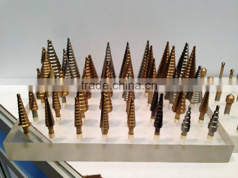 hss 4-30mm round shank step drill bit with spiral flute twist bits