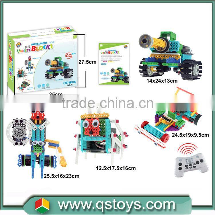 2 in 1 4channel RC robot block battle fighting toy 137pcs