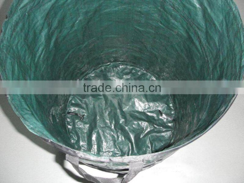 Wholesale 90L capacity pop up garden waste bag Reusable leaf bag with PP handle