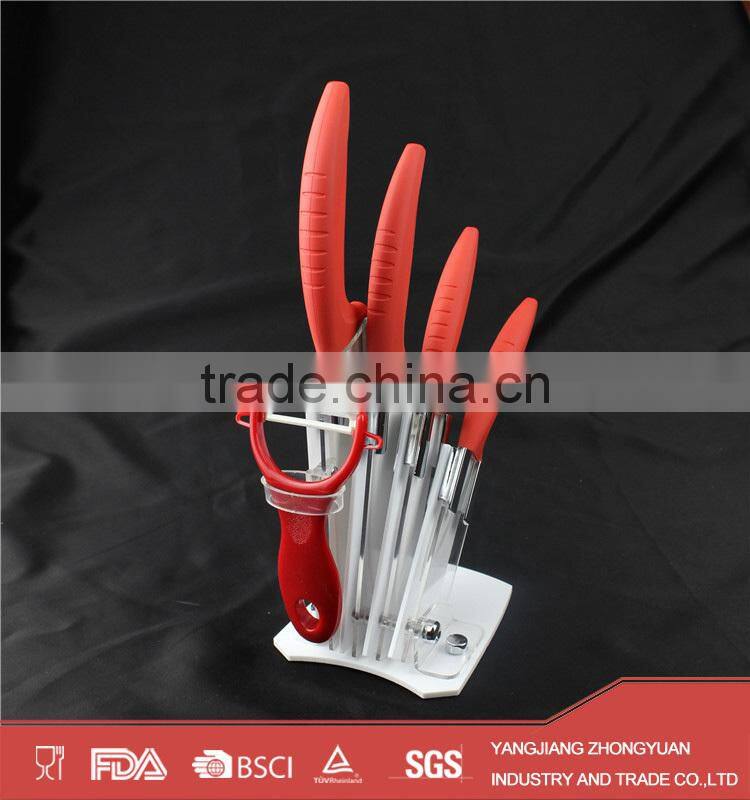 super sharp zirconia ceramic knife set with acrylic block