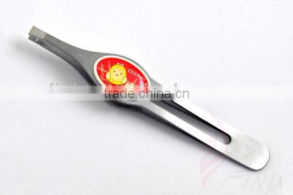 3.75" High Quality Flat Tip Eyebrow Tweezers