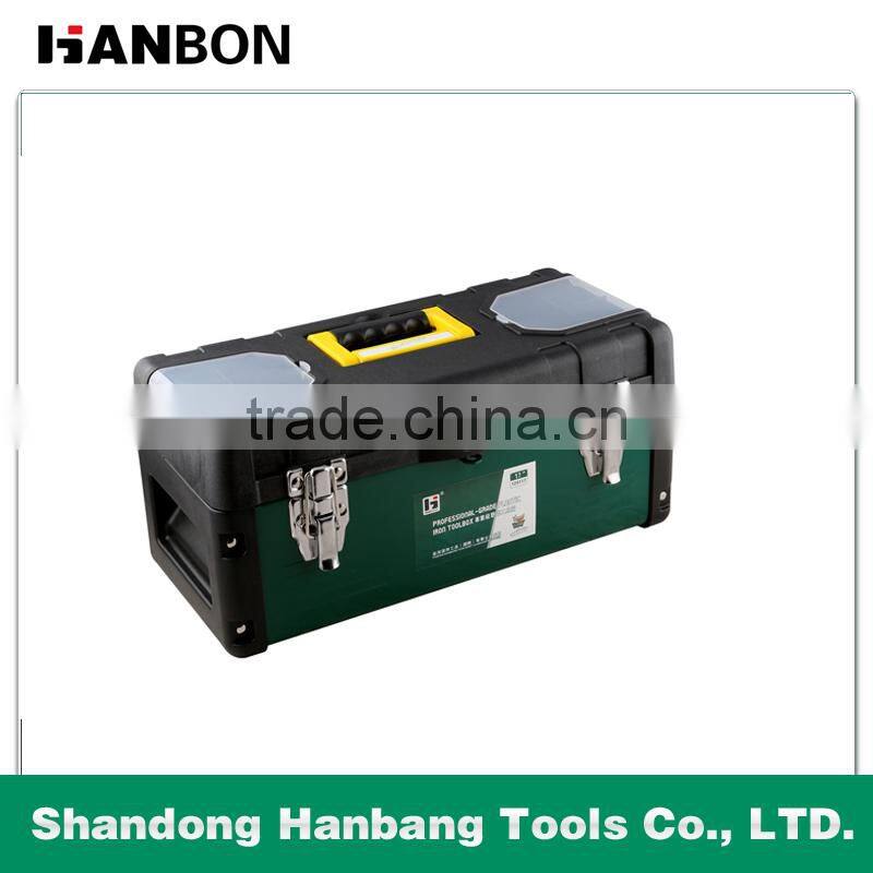 plastic cover iron toolbox/toolkit with high grade