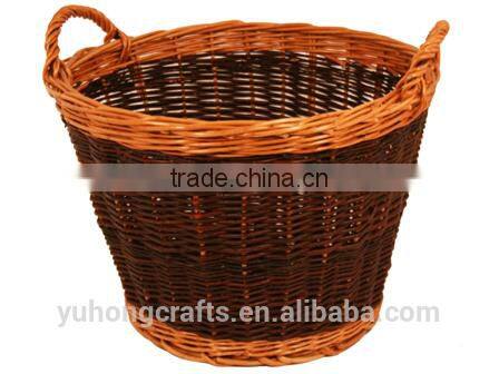 round willow basket with handle