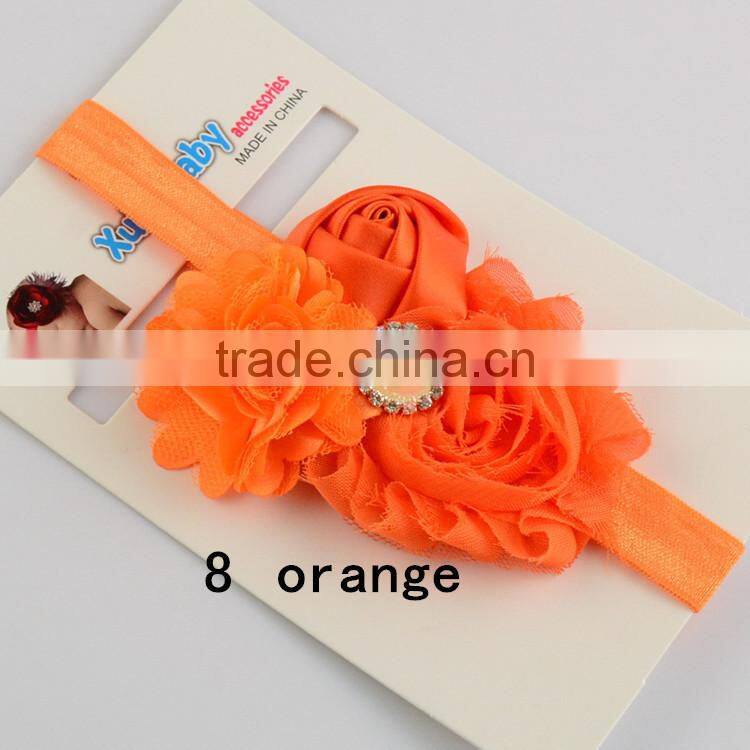 Most Hot Baby Hairband Flower Handwear Kids Girls Flower Ribbon Baby Elastic Headband For Kids