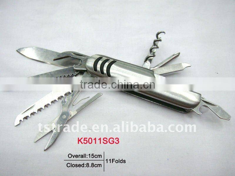 "stock"New design multi knife Novelty pocket knife multi function utility kinfe LED knife( K011H3)