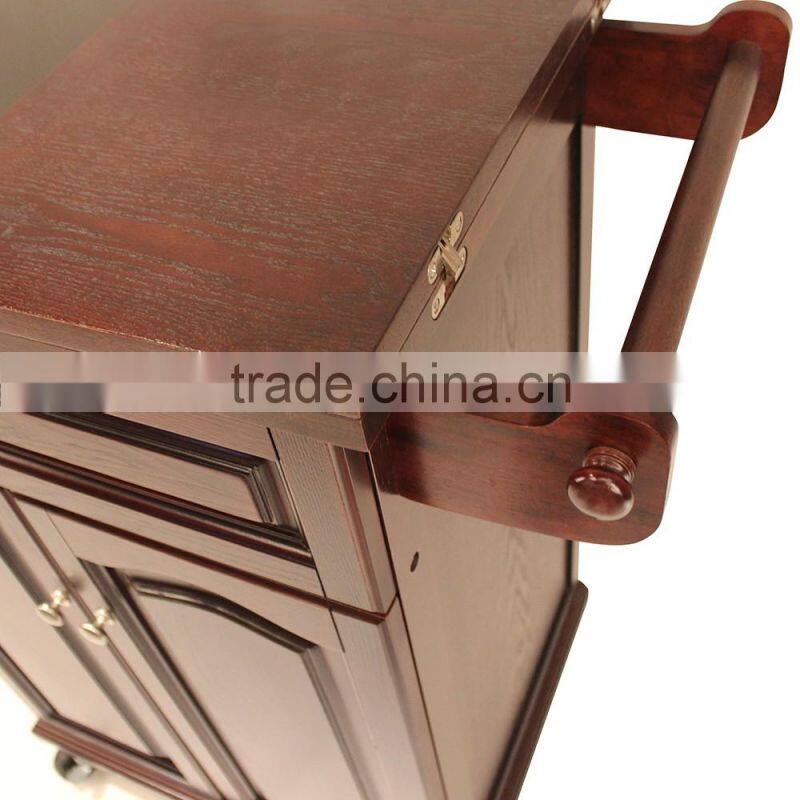 High Quality Mobile Bamboo Buffet Trolley
