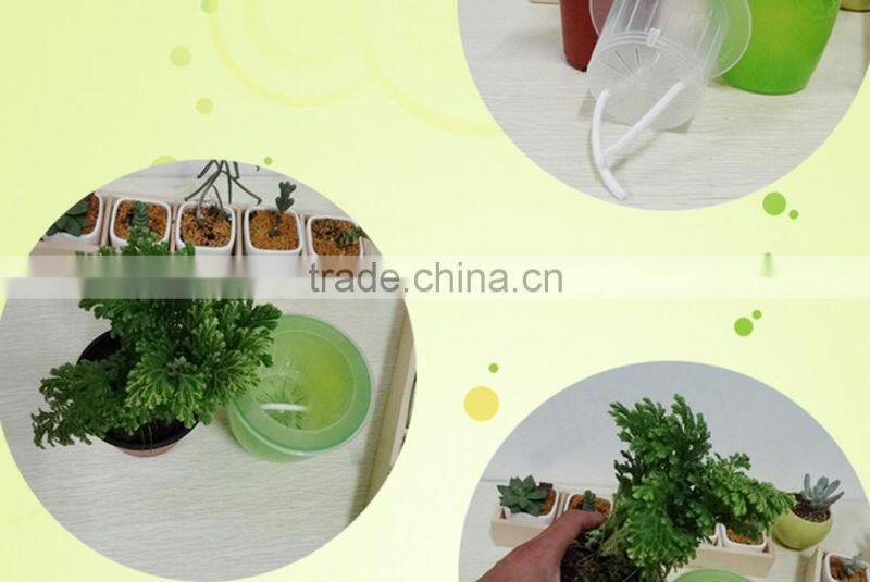 cheap colorful self watering flower pot