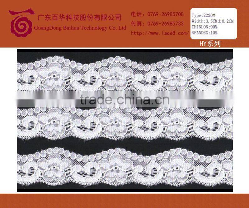 Tricot floral embroidered applique lace trimming fabric for dress
