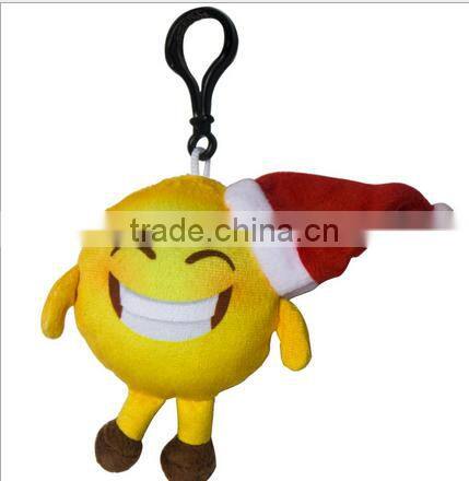 Cheap christmas keychain stuffed emoji gift plush promotional keychain