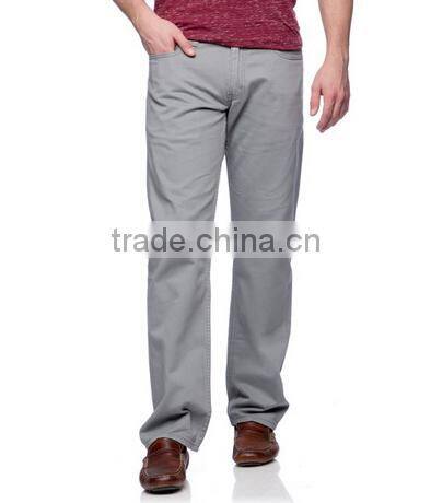 Men's Grey Twill Soft Washed Slim-straight Jeans