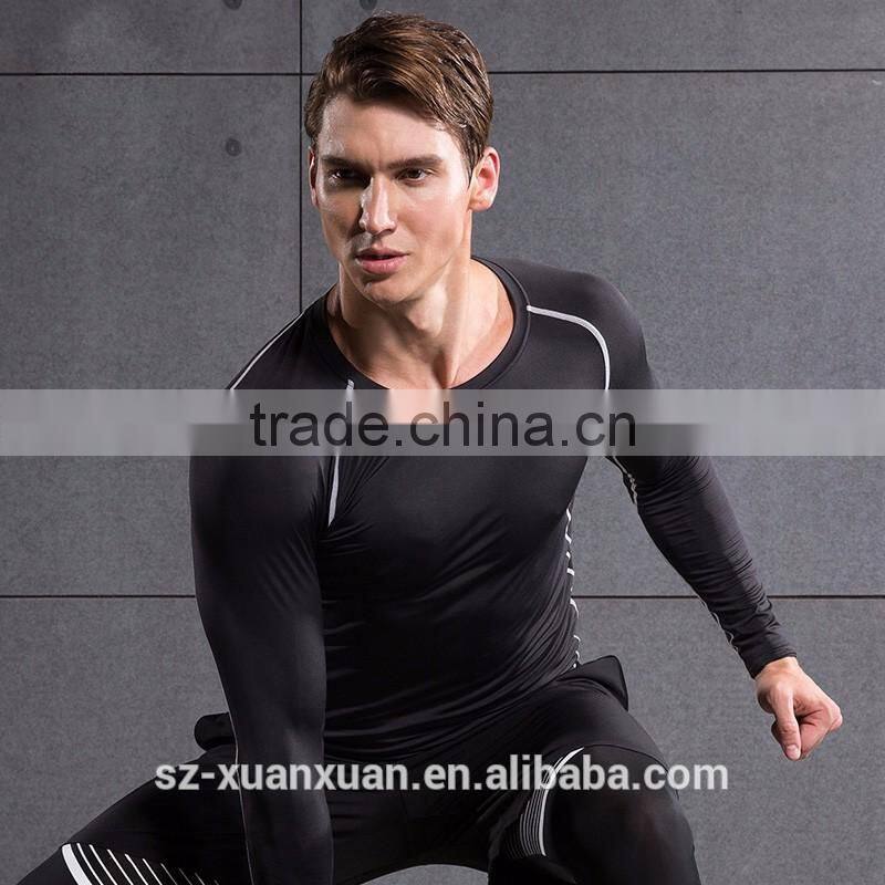 Newest design men t-shirt sportsware body tight t-shirt for men 2016