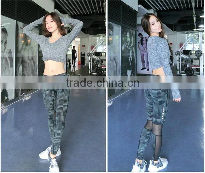 2015 fashion plain grey sportswear running t-shirt for women