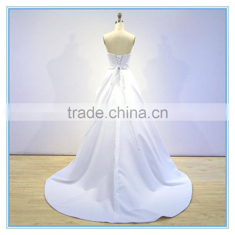 Elegant vintage handmade appliqued wedding dress ball gown beading