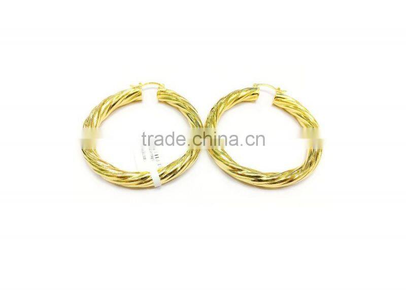 Brass Micron Finish Gold Plated Hoop Earrings
