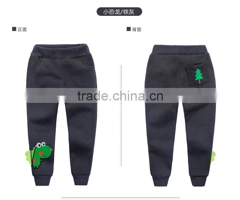 China Supplier Boy Trousers Wholesale100%Cotton Kids Wear Casual Children Embroidery Trouser Pants