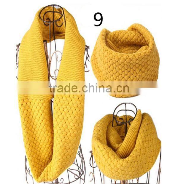 New arrival different color choice fashion design high quality acrylics material solid infinity hijab scarf for ladies