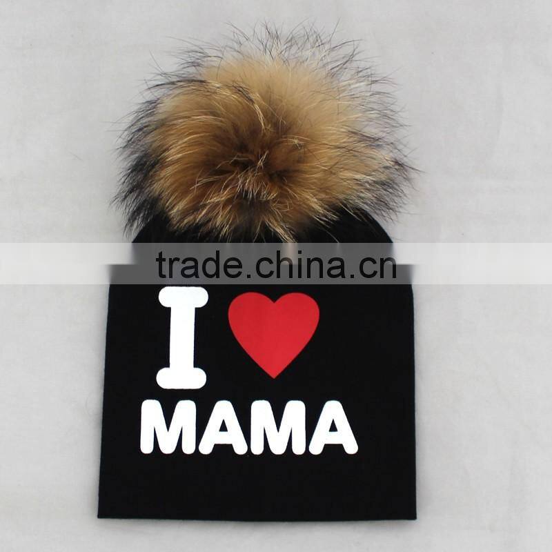 Myfur Spring Fashion Rib Cotton Baby Beanie Hat For Toddler Baby Kids Girl Boy I LOVE