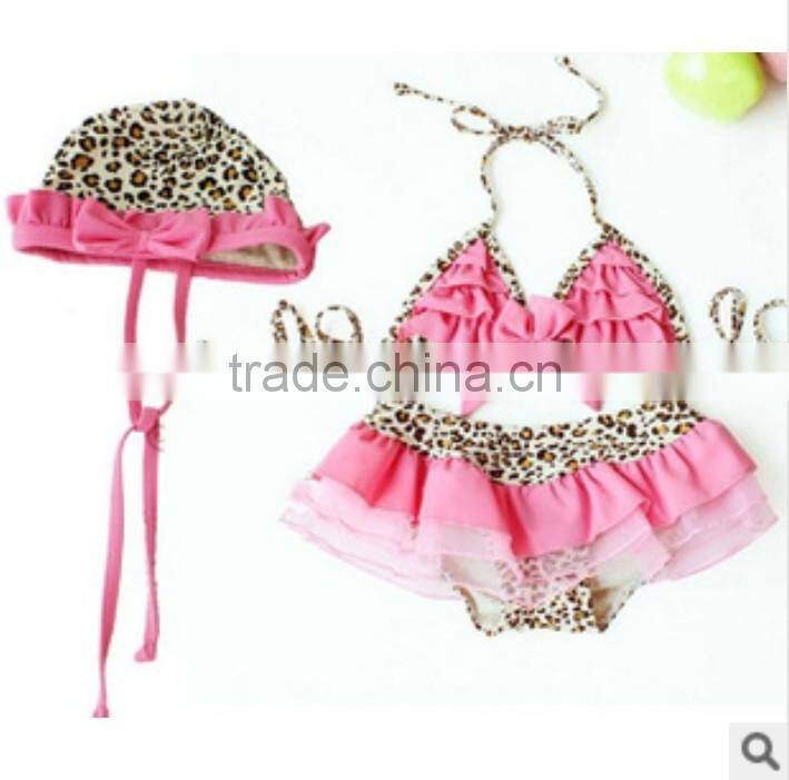 Hot summer baby girls comfortable one piece swimsuit children polka dot cartoon swimwear kids bikini lower price wholesale