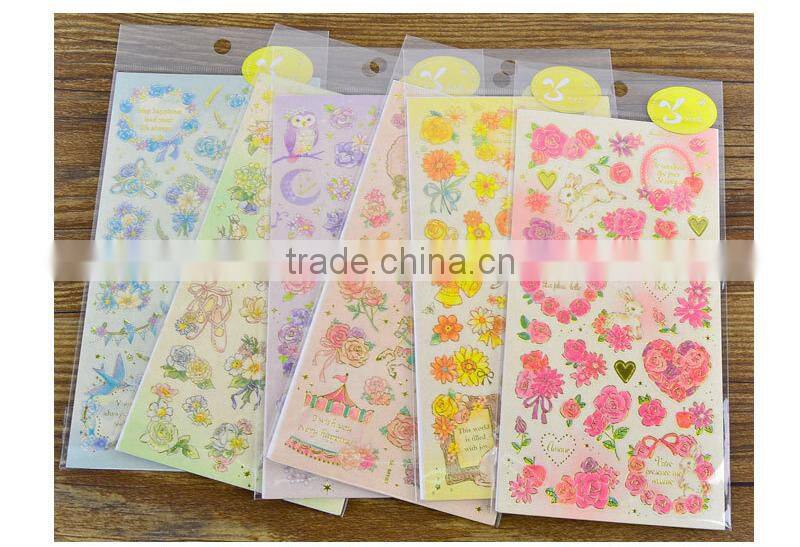 custom carton paper sticker gold stamp sticker for decoration DIY sticker