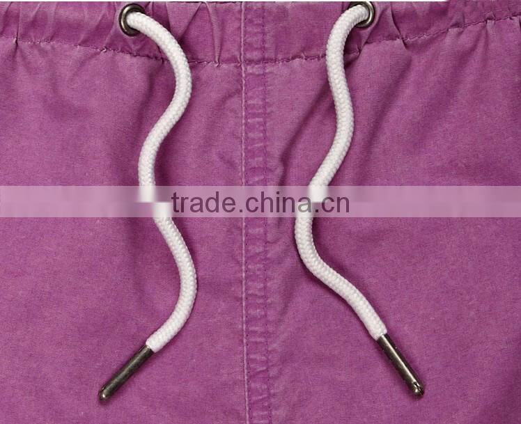 2016 Stylish quality 100%cotton men plain sweat shorts beach swim shorts