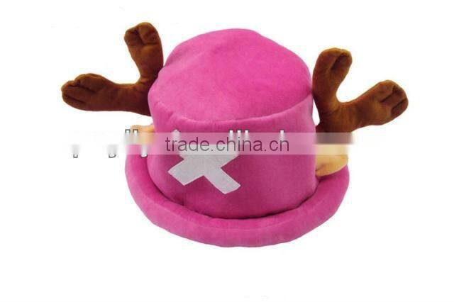 Factory direct wholesale professional custom Anime One Piece Tony Tony.Chopper Plush Hat One Piece Chopper Hat