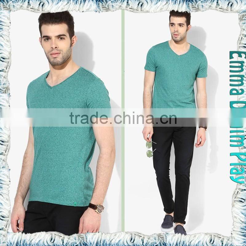 2017 Mens Basic Plain Design Short Sleeves V-Neck T Shirts