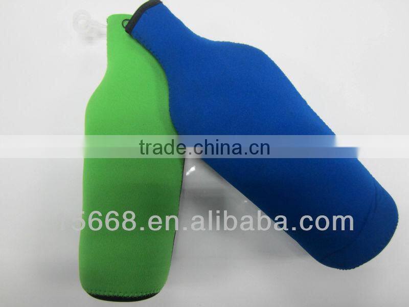 Neoprene bottle sleeve with zipper