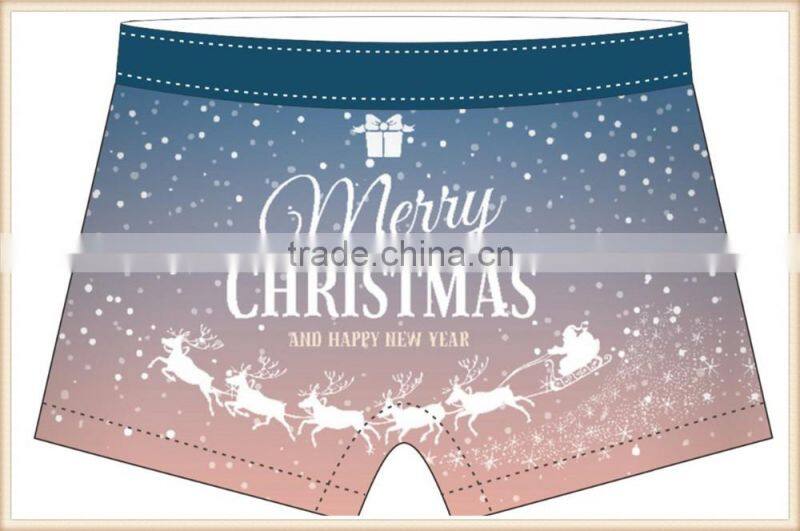 Merry Christmas 88% Polyester 12%Elastic Hot Sale Men Brand Underwear High Quality Cheaper Price
