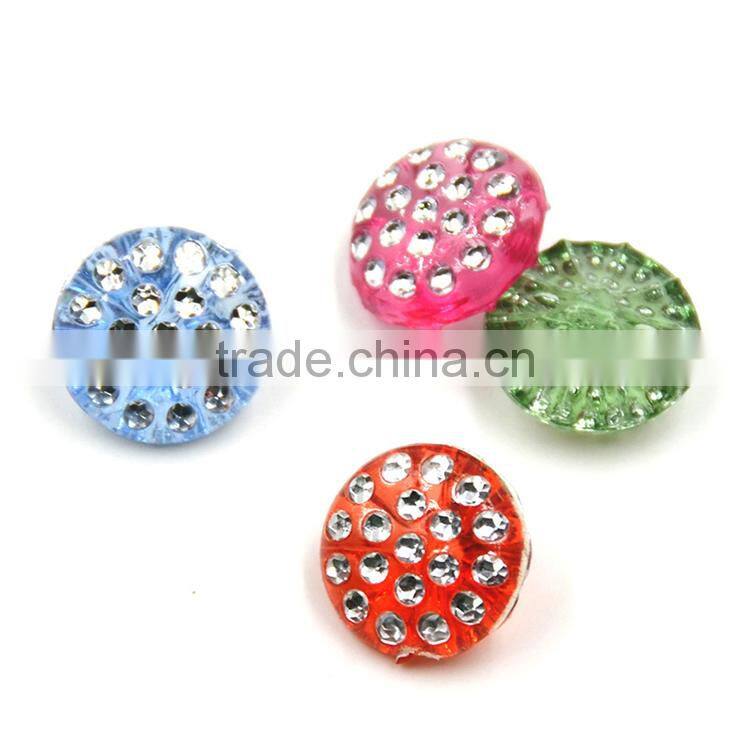 Colorful 12.5mm Garment Button With Rhinestone Fashion Buttons For Clothes