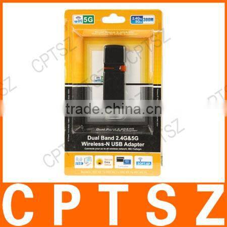 Dual Band 2.4G&5G Wireless-N USB WiFi Adapter - Black