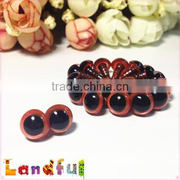 12mm Glitter Metallic Red Plush Fabric Animal Toys Plastic Eyes