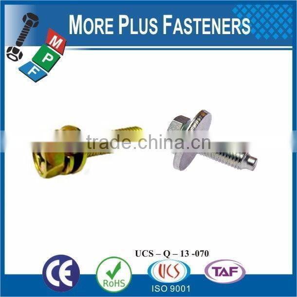 Taiwan JIS B1187 M3 M12 M4-0.7 x 10mm Phillips Pan Head Zinc Finish Steel Split Lock Washer SEMS Machine Screw