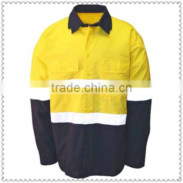 Drotex Hi Vis Long Sleeve Work Shirt Reflective Work Shirt UV Resistant Work Shirt