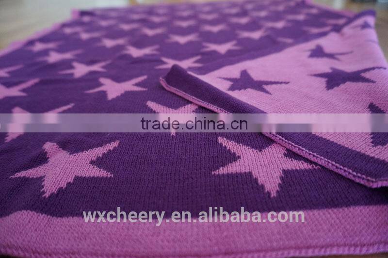 soft Jacquard knitted baby throw Blanket