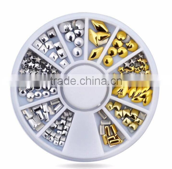 Professional Nail Beauty Art Mix Studs 3D Design Decoration DIY Beauty Stickers Square Punk Rivet Metal Plate