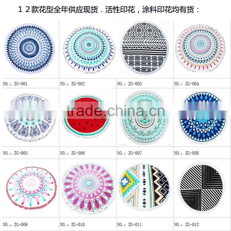 Hot Selling Printed Mandala Microfiber Beach Towel Round
