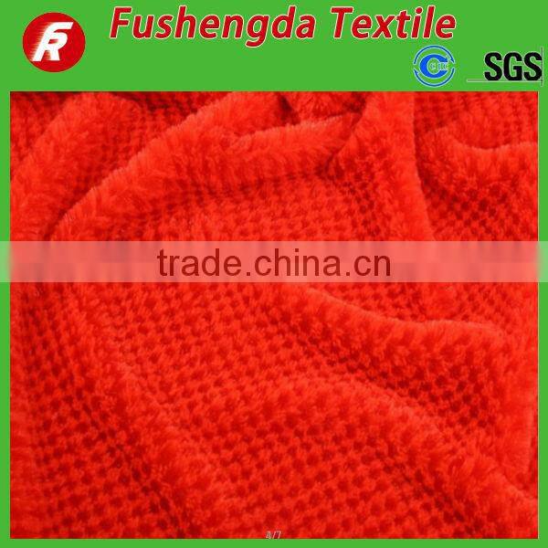 100% polyester grid printed pv plush blanket