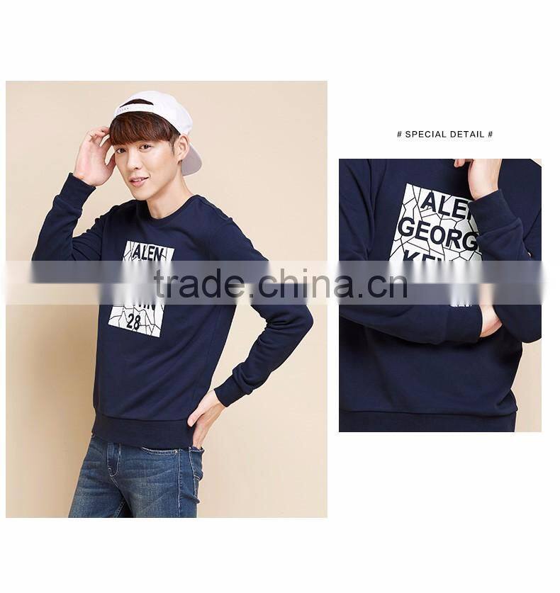 New Arrival Men's Crewneck Pure Color Pullover Sweatshirts,Custom Thick Fleece Pullover Printed Sweatshirts for Men
